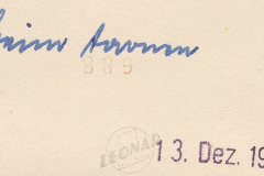 Handschriftliche Notiz mit Datum 13. Dezember 1942