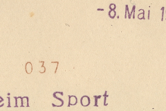 Archivnotiz mit Datum 8. Mai 1943 und Referenznummer 037