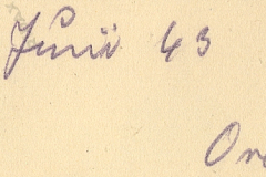 Handschriftliche Notiz mit Datierung Juni 1943 und Ortsangabe Orel