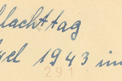 Handschriftliche Notiz zu Schlacht in Ural 1943