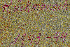 Beschädigte Fotografie mit Handschriftlichen Notizen