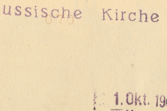 Russische Kirche, Beschriftung vom 1. Oktober 1942