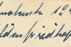 Handschriftliche Notiz mit Datierung September 1942