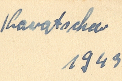 Handschriftliche Signatur und Jahreszahl 1949