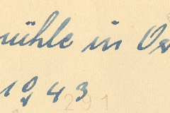 Handschriftliche Beschriftung '?bersicht in Ostel 1943'
