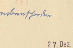 Handschriftliche Notiz mit Datumsvermerk vom 27. Dezember 1942