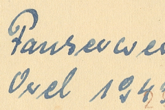 Handschriftliche Notiz Pausenwerk Uel 1943