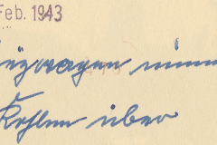 Handschriftliche Notiz vom 6. Februar 1943