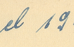 Handschriftliche Datierungsnotiz Dusel 1943