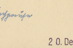 Handschriftliche Notiz mit Datumsvermerk vom 20. Dezember 1942