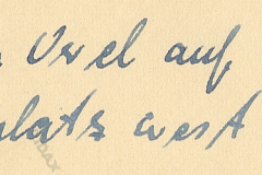 Handschriftliche Notiz 'Im Wald auf Flugplatz West 1943'