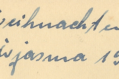 Handschriftliche Notiz: Weihnachten in Wigasma 1942
