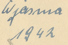 Handschriftliche Notiz mit Ortsangabe und Jahreszahl 1941