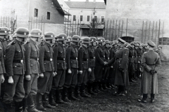SS-Einheit in Reih und Glied bei Inspektionsappell
